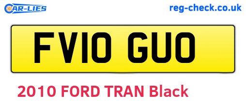 FV10GUO are the vehicle registration plates.