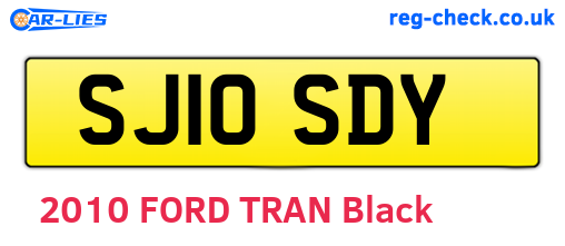 SJ10SDY are the vehicle registration plates.