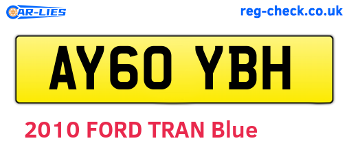 AY60YBH are the vehicle registration plates.