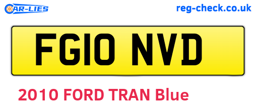 FG10NVD are the vehicle registration plates.