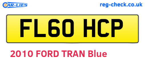 FL60HCP are the vehicle registration plates.