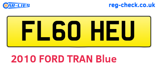 FL60HEU are the vehicle registration plates.
