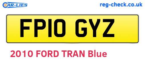 FP10GYZ are the vehicle registration plates.