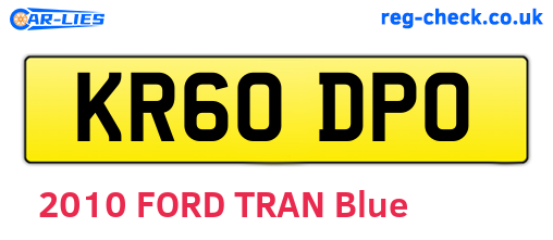 KR60DPO are the vehicle registration plates.