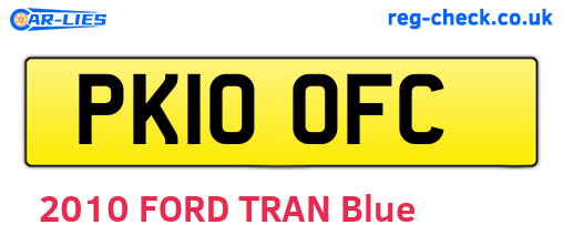 PK10OFC are the vehicle registration plates.