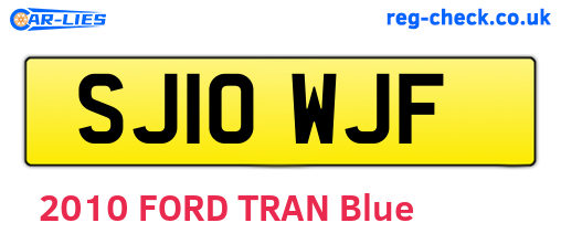 SJ10WJF are the vehicle registration plates.