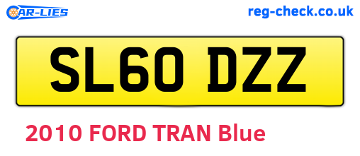 SL60DZZ are the vehicle registration plates.