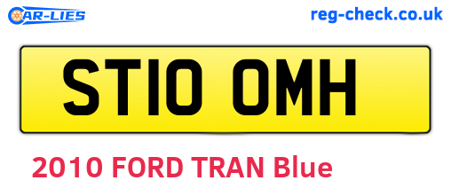 ST10OMH are the vehicle registration plates.