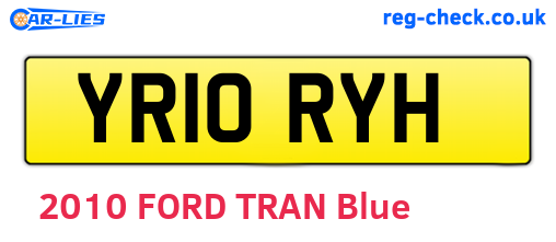 YR10RYH are the vehicle registration plates.