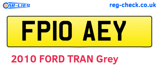 FP10AEY are the vehicle registration plates.