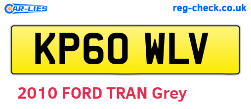 KP60WLV are the vehicle registration plates.