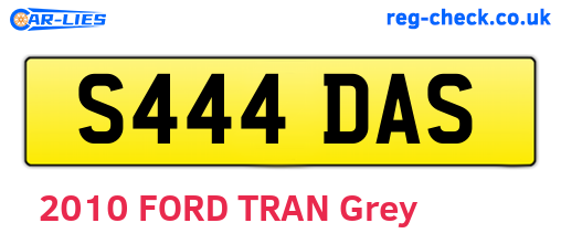 S444DAS are the vehicle registration plates.
