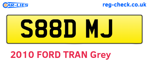 S88DMJ are the vehicle registration plates.
