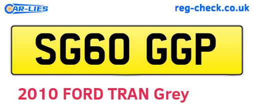 SG60GGP are the vehicle registration plates.