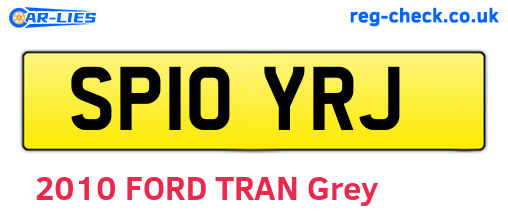 SP10YRJ are the vehicle registration plates.