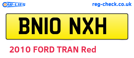 BN10NXH are the vehicle registration plates.