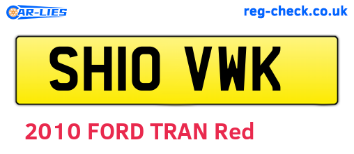 SH10VWK are the vehicle registration plates.