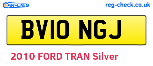 BV10NGJ are the vehicle registration plates.