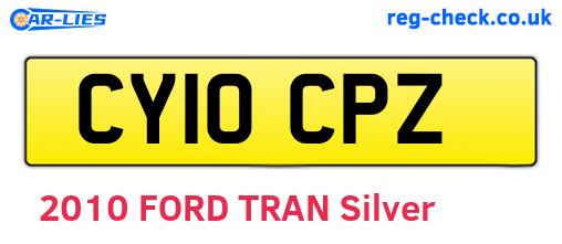 CY10CPZ are the vehicle registration plates.