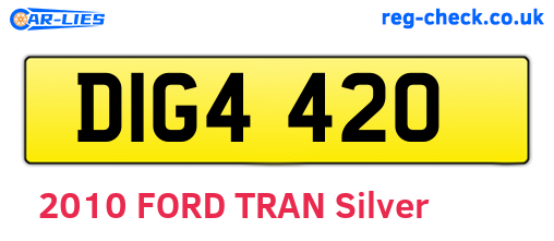 DIG4420 are the vehicle registration plates.