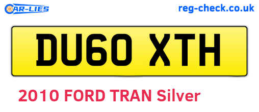 DU60XTH are the vehicle registration plates.