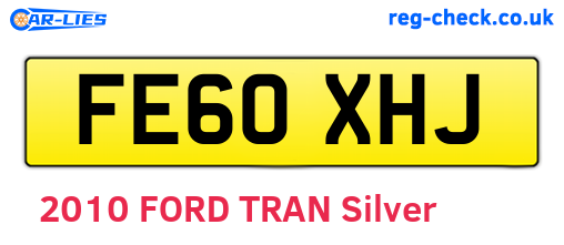FE60XHJ are the vehicle registration plates.