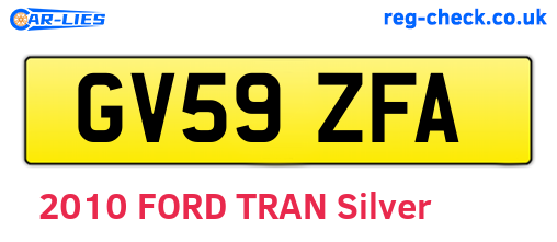 GV59ZFA are the vehicle registration plates.