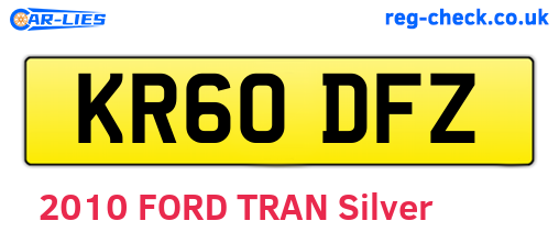 KR60DFZ are the vehicle registration plates.