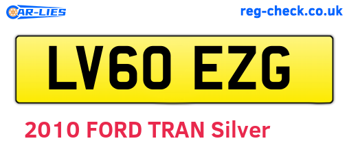 LV60EZG are the vehicle registration plates.