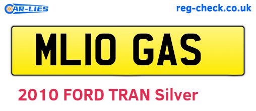 ML10GAS are the vehicle registration plates.
