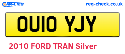 OU10YJY are the vehicle registration plates.