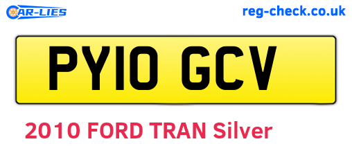 PY10GCV are the vehicle registration plates.
