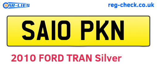 SA10PKN are the vehicle registration plates.