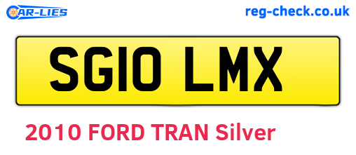 SG10LMX are the vehicle registration plates.