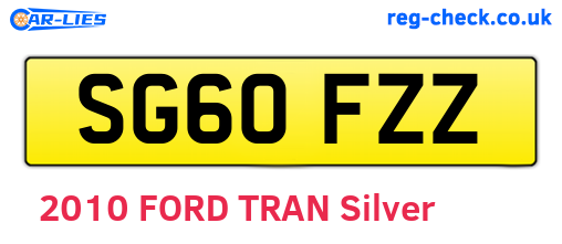 SG60FZZ are the vehicle registration plates.