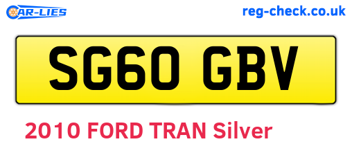 SG60GBV are the vehicle registration plates.