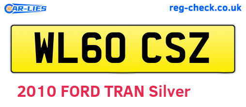 WL60CSZ are the vehicle registration plates.