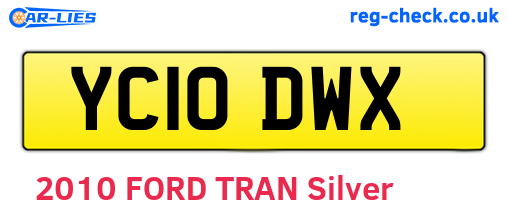 YC10DWX are the vehicle registration plates.