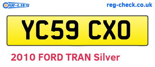 YC59CXO are the vehicle registration plates.