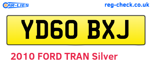 YD60BXJ are the vehicle registration plates.