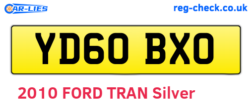 YD60BXO are the vehicle registration plates.