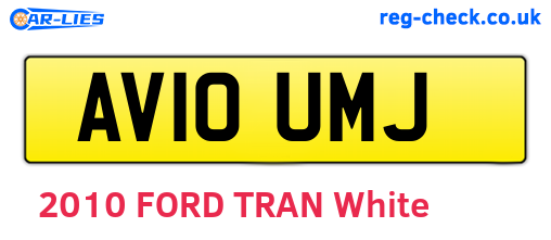 AV10UMJ are the vehicle registration plates.