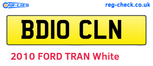 BD10CLN are the vehicle registration plates.