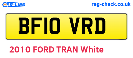 BF10VRD are the vehicle registration plates.