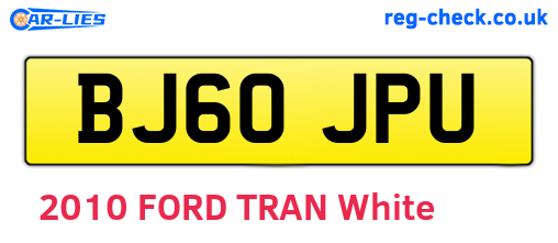 BJ60JPU are the vehicle registration plates.