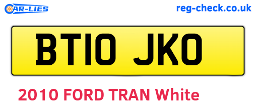 BT10JKO are the vehicle registration plates.