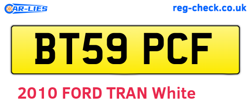 BT59PCF are the vehicle registration plates.