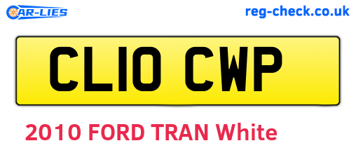 CL10CWP are the vehicle registration plates.