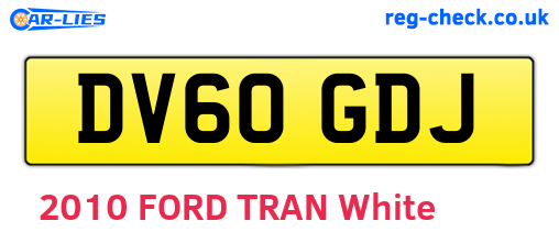 DV60GDJ are the vehicle registration plates.