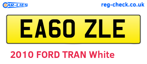 EA60ZLE are the vehicle registration plates.